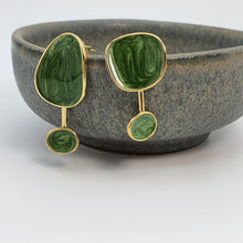 Load image into Gallery viewer, Irregular Shape Enamel Stud Earring, Sterling Silver