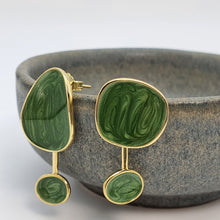 Load image into Gallery viewer, Irregular Shape Enamel Stud Earring, Sterling Silver