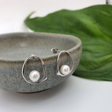 Load image into Gallery viewer, Mini Beads Pearl Stud Earrings, Sterling Silver