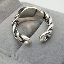 Load image into Gallery viewer, Large Oval Black Onyx Open Ring, Sterling Silver