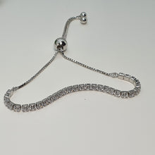 Load image into Gallery viewer, Sparkling Slider Tennis Bracelet, Sterling Silver