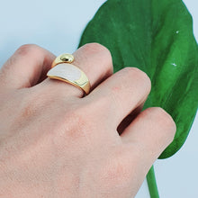 Load image into Gallery viewer, Mother of Pearl Golden Ring, Sterling Silver