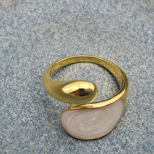 Load image into Gallery viewer, Mother of Pearl Golden Ring, Sterling Silver