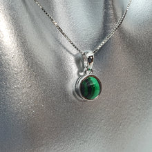 Load image into Gallery viewer, Crystal Birthstone Round Pendant, Sterling Silver