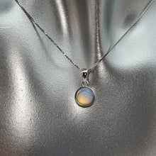 Load image into Gallery viewer, Crystal Birthstone Round Pendant, Sterling Silver