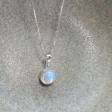 Load image into Gallery viewer, Crystal Birthstone Round Pendant, Sterling Silver