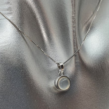 Load image into Gallery viewer, Crystal Birthstone Round Pendant, Sterling Silver