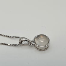 Load image into Gallery viewer, Crystal Birthstone Round Pendant, Sterling Silver