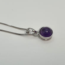 Load image into Gallery viewer, Crystal Birthstone Round Pendant, Sterling Silver