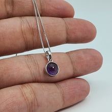 Load image into Gallery viewer, Crystal Birthstone Round Pendant, Sterling Silver