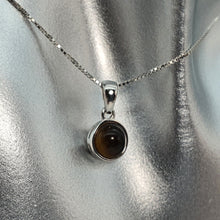 Load image into Gallery viewer, Crystal Birthstone Round Pendant, Sterling Silver