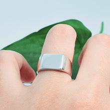 Load image into Gallery viewer, Rectangular Signet Open Ring, Sterling Silver