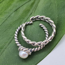 Load image into Gallery viewer, Freshwater Cultured Pearl Ring Stack, Sterling Silver