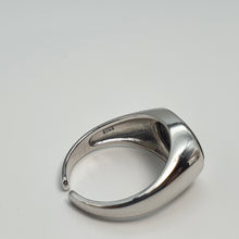 Load image into Gallery viewer, Black Oval Onyx Open Ring, Sterling Silver, Amispearl