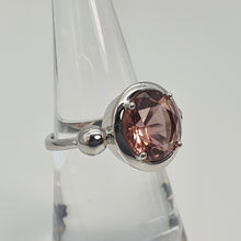 Load image into Gallery viewer, Large Round Pink Quartz Ring, Sterling Silver