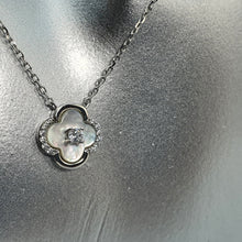 Load image into Gallery viewer, Mother of Pearl Clover Necklace, Sterling Silver