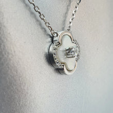 Load image into Gallery viewer, Mother of Pearl Clover Necklace, Sterling Silver