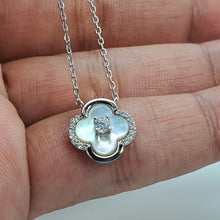 Load image into Gallery viewer, Mother of Pearl Clover Necklace, Sterling Silver