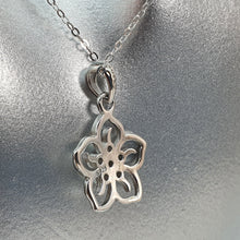 Load image into Gallery viewer, White Created Opal Floral Necklace, Sterling Silver