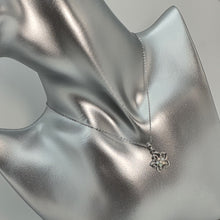 Load image into Gallery viewer, White Created Opal Floral Necklace, Sterling Silver