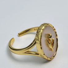 Load image into Gallery viewer, Natural Mother of Pearl Tulips Ring, Sterling Silver