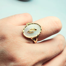 Load image into Gallery viewer, Natural Mother of Pearl Tulips Ring, Sterling Silver