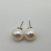Load image into Gallery viewer, Large Freshwater Multi-colour Pearl (10mm) Stud Earrings, Sterling Silver