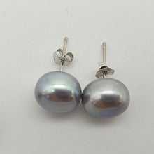 Load image into Gallery viewer, Large Freshwater Multi-colour Pearl (10mm) Stud Earrings, Sterling Silver