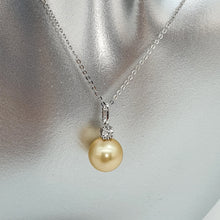Load image into Gallery viewer, Golden South Sea Pearl & Diamonds Pendant, 18k Gold