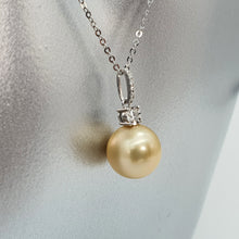 Load image into Gallery viewer, Golden South Sea Pearl & Diamonds Pendant, 18k Gold