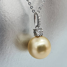 Load image into Gallery viewer, Golden South Sea Pearl & Diamonds Pendant, 18k Gold