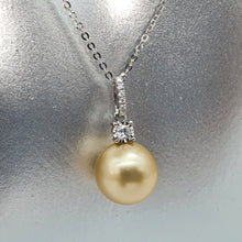 Load image into Gallery viewer, Golden South Sea Pearl & Diamonds Pendant, 18k Gold