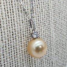 Load image into Gallery viewer, Golden South Sea Pearl & Diamonds Pendant, 18k Gold