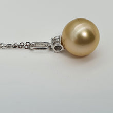 Load image into Gallery viewer, Golden South Sea Pearl & Diamonds Pendant, 18k Gold