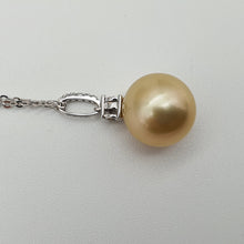 Load image into Gallery viewer, Golden South Sea Pearl & Diamonds Pendant, 18k Gold
