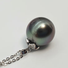 Load image into Gallery viewer, Large Tahitian Pearl Pendant, 18K White Gold
