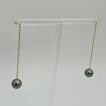 Load image into Gallery viewer, Tahitian Pearl Earrings, Yellow Gold