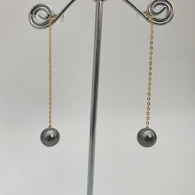 Load image into Gallery viewer, Tahitian Pearl Earrings, Yellow Gold