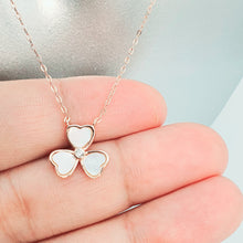Load image into Gallery viewer, Mother of Pearl 3 Leaf Clover Necklace, Sterling Silver