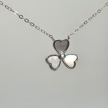Load image into Gallery viewer, Mother of Pearl 3 Leaf Clover Necklace, Sterling Silver