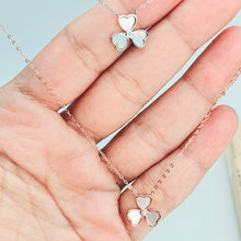 Load image into Gallery viewer, Mother of Pearl 3 Leaf Clover Necklace, Sterling Silver