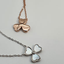 Load image into Gallery viewer, Mother of Pearl 3 Leaf Clover Necklace, Sterling Silver