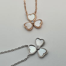 Load image into Gallery viewer, Mother of Pearl 3 Leaf Clover Necklace, Sterling Silver