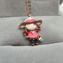 Load image into Gallery viewer, Rose Gold Little Girl Necklace, Sterling Silver