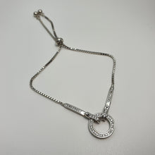 Load image into Gallery viewer, Round Cubic-zirconia Charm Bracelet, Sterling Silver