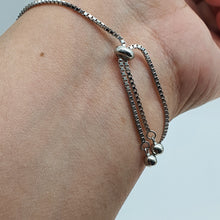 Load image into Gallery viewer, Round Cubic-zirconia Charm Bracelet, Sterling Silver