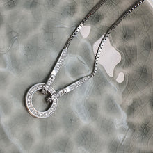 Load image into Gallery viewer, Round Cubic-zirconia Charm Bracelet, Sterling Silver