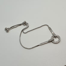 Load image into Gallery viewer, Round Cubic-zirconia Charm Bracelet, Sterling Silver