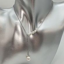 Load image into Gallery viewer, Bead Pearl Necklace, Sterling Silver