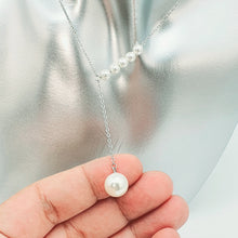 Load image into Gallery viewer, Bead Pearl Necklace, Sterling Silver